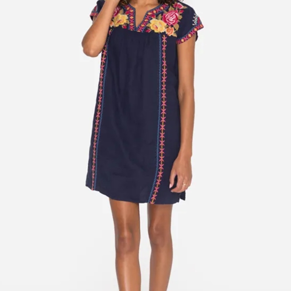 Johnny Was Vella V-Neck Mexican Tunic Dress Size S NWT